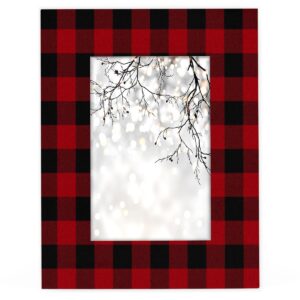 jxdxhcw 4x6 picture frame red buffalo plaid home gallery wall tabletop decor with stand hanging hook for photos certificate poster collage display-checkered pattern frame