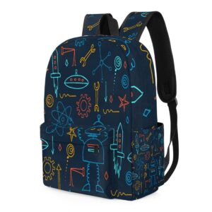 Toddler Backpack for Boys Girls, Kids Backpacks for Preschool, Kindergarten, Elementary School with Padded Back, Sturdy School Bags Children Bookbags Casual Travel Back Pack (Robot)