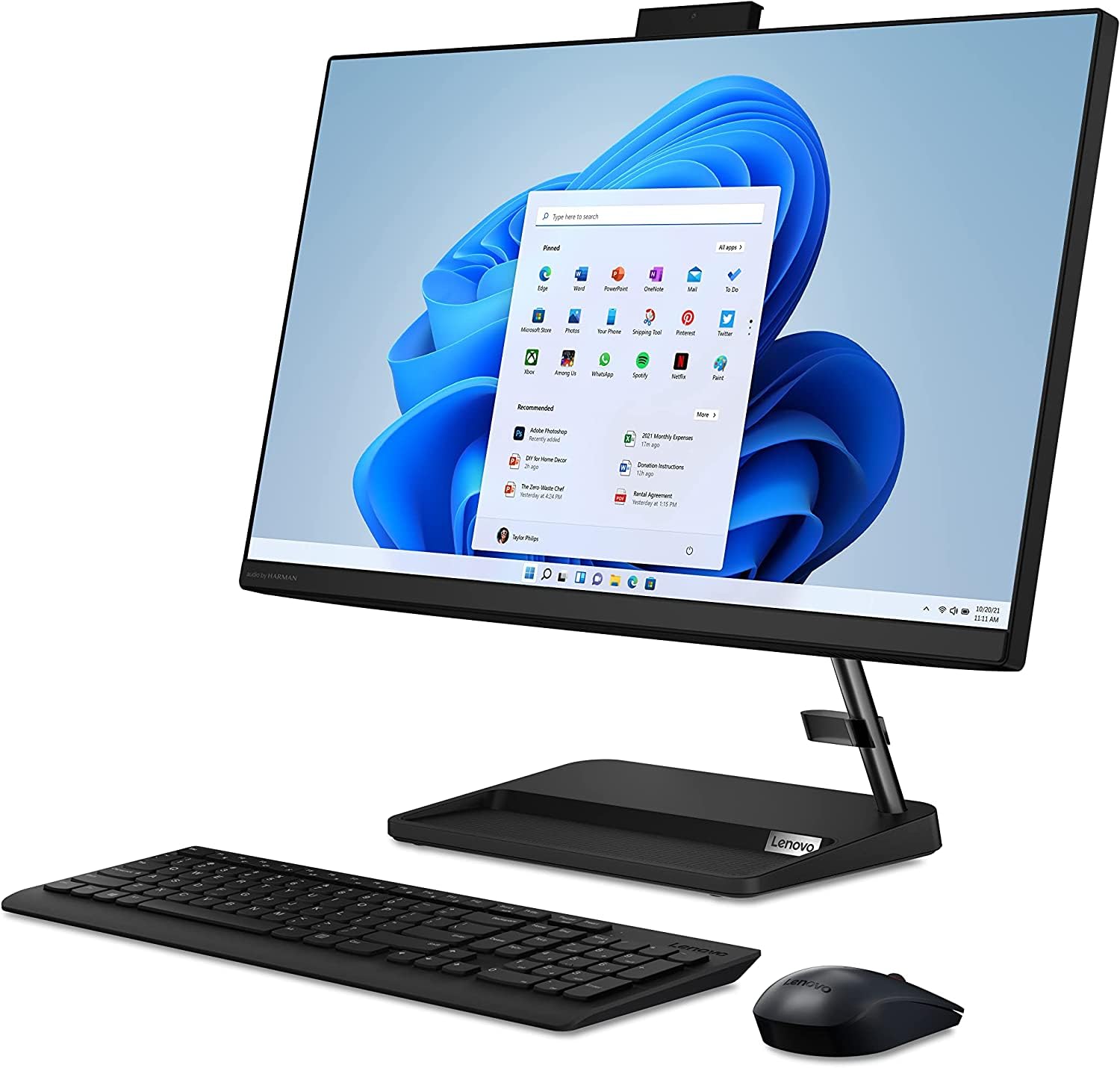 Lenovo IdeaCentre All-in-One Desktop 2023 New, 23.8" FHD IPS, Ryzen 3 5425U 4-Core, AMD Radeon Graphics, 16GB DDR4, 512GB SSD, Wi-Fi, RJ45 LAN, Windows 10 Home, Black, COU 32GB USB