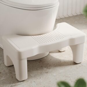 premium toilet stool squat for adults, non-slip squatting poop stool for bathroom, sturdy pooping stool, toilet step stool for kids/toddlers, 7 inch potty foot stool, us patented