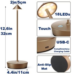 Willdoak Cordless Table Lamp Rechargeable, 6000mAh Battery Operated LED Table Light, Stepless Dimming Portable Waterproof Touch Table Lamp for Patio Restaurant Outdoor