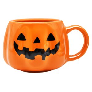 12 oz halloween pumpkin mug decorations, happy halloween pattern mug ceramic cute pumpkin coffee cup halloween birthday tabletop drinkware gifts for adults kids women