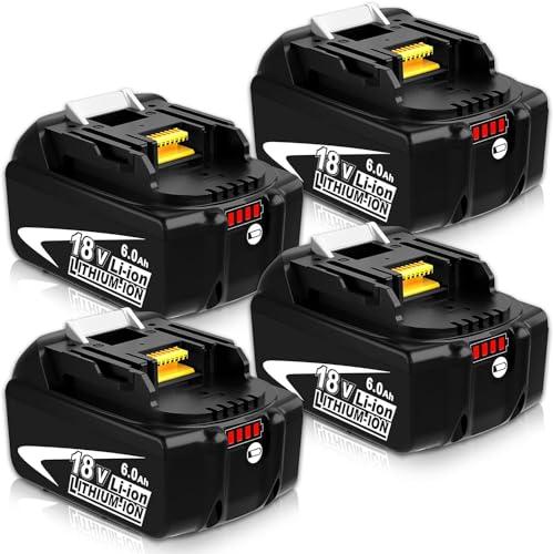 4Packs Replacement Battery for Makita 18V Battery Lithium BL1860 BL1850 BL1845 BL1840 BL1830 BL1820 BL1815 BL1860B Battery【18 Volt 6.0Ah BL1830B】