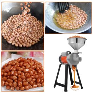 ZXMOTO Wet Peanut Butter Machine Maker 2200W Grain Mill Grinder Grinding Feed Crusher,Sesame Sauce Grinder Home/Commercial for Groundnut, Almond, Cashew Nut and Sesame