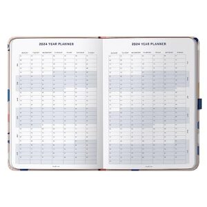 Busy B Day A Page Diary January to December 2024 - A5 Terrazzo - Daily Planner with Lined Pages, Notes and Year Planner