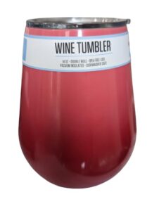 cambridge wine tumbler 14oz. stemless stainless steel bpa free (red ombre)