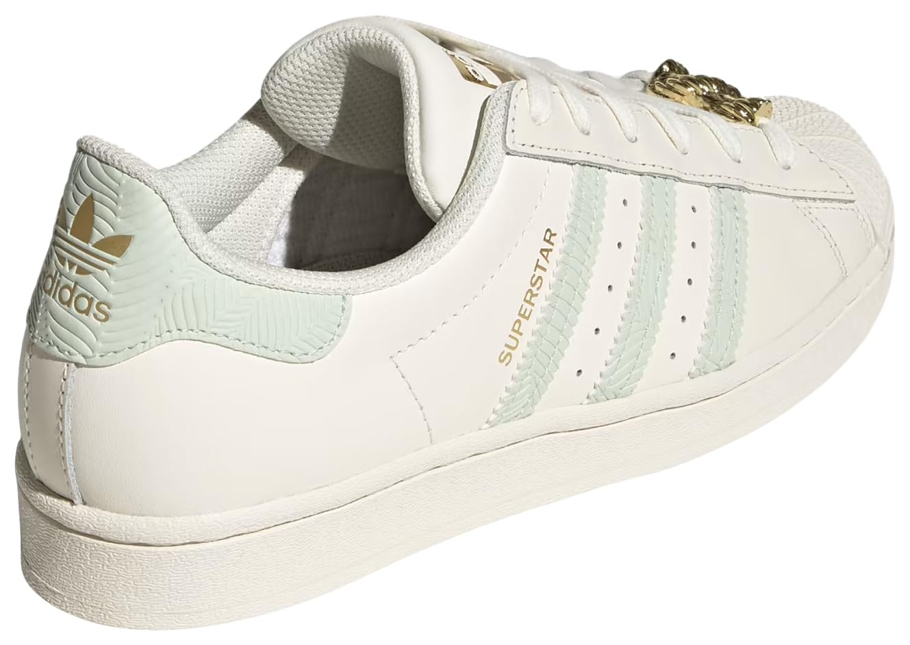 Adidas Woman's Superstar W, Cloud White/Linen Green, 7.5 M