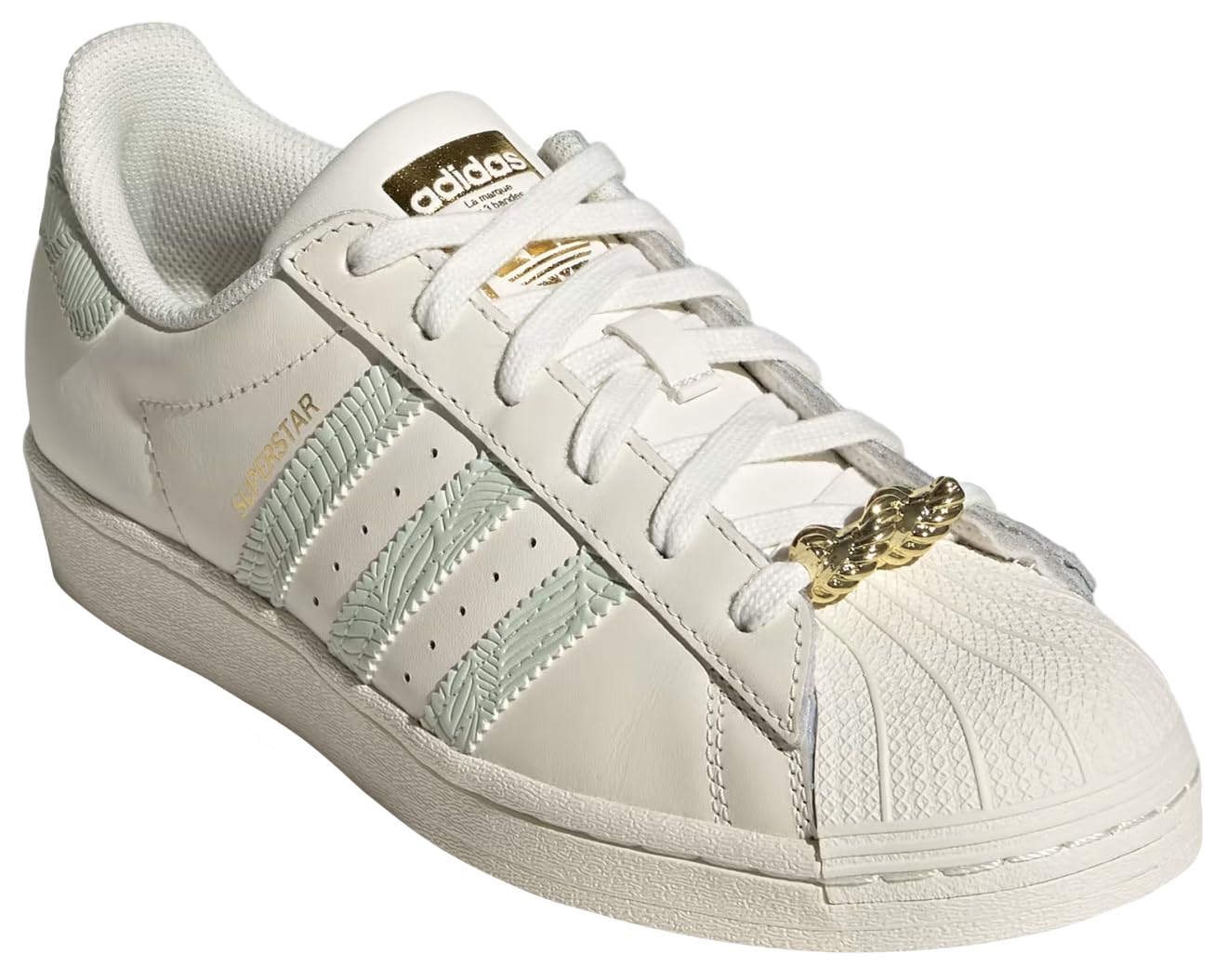 Adidas Woman's Superstar W, Cloud White/Linen Green, 7.5 M