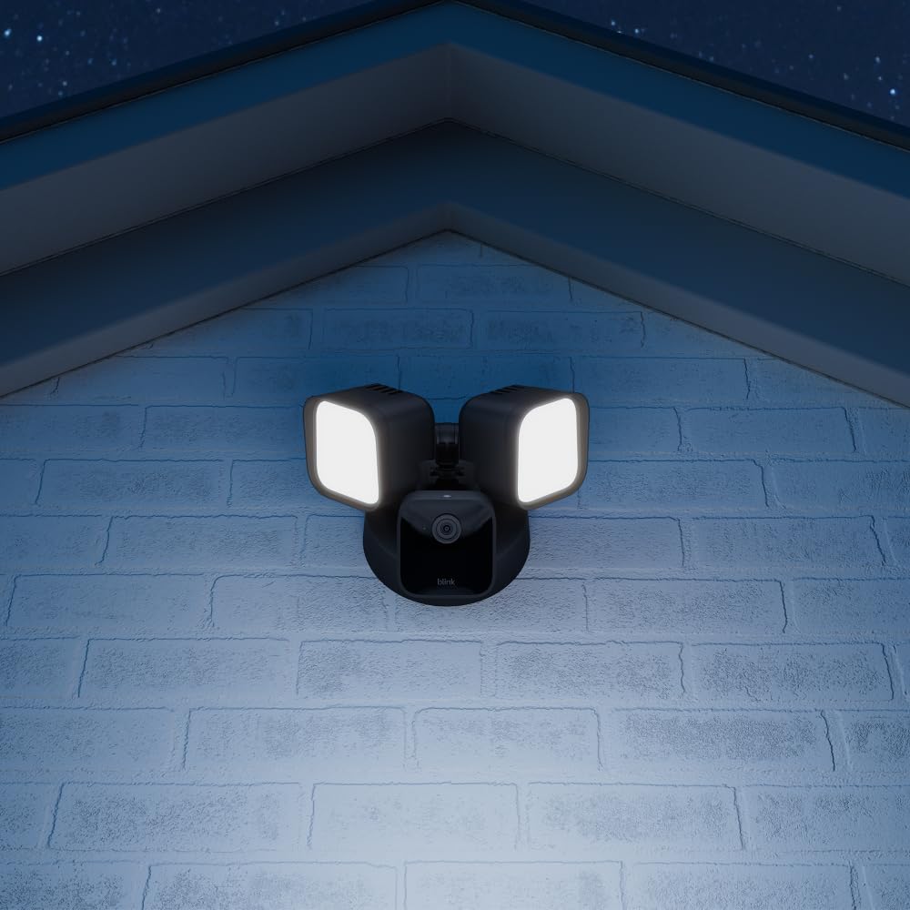 Blink Outdoor 4 (4th Gen) cameras + Wired Floodlight Camera + Mini Pan-Tilt Camera – HD live view, motion detection, two-way talk, set up in minutes, Works with Alexa