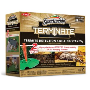 Spectracide Terminate Termite Detection & Killing Stakes, 15 Count & Carpenter Ant Killer, Localized Control Termite Spray, 1.33 Gallon (RTU Spray) & Terminate Termite Killing Foam, 16 fl Ounce