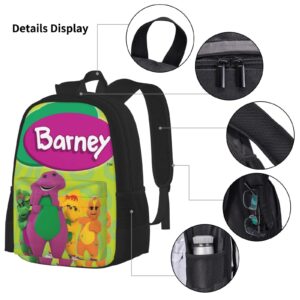 ORPJXIO Backpack 3 Piece Set Barney Show and Friends Laptop Backpack Pencil Case Lunch Bag Combination For Travel Work Camping