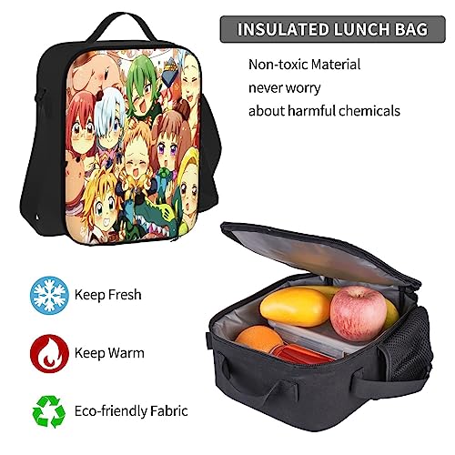 ORPJXIO Backpack 3 Piece Set The Seven Anime Deadly Sins Laptop Backpack Pencil Case Lunch Bag Combination For Travel Work Camping