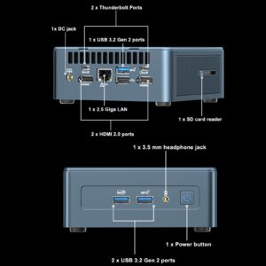GEEKOM Mini PC Mini IT12, 12th Gen Intel i7-12650H NUC12 Mini Computers(10 Cores,16 Threads) 16GB DDR4/512GB PCIe Gen 4 SSD Windows 11 Pro Desktop PC Support Wi-Fi 6E/Bluetooth 5.2/USB 4.0/2.5G LAN/8K