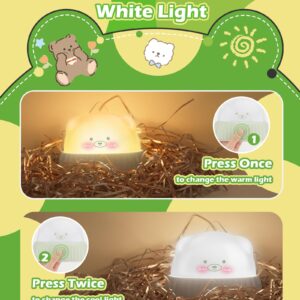 Daxtril Night Light for Kids Cute Lamp, Bear Cat Lamp Kawaii Room Decor, Kids Toys for Girls, Stocking Stuffers for Kids, Christmas Gifts for Teenage Girls Kids Boys, Rechargeable Touch Lamp, Green