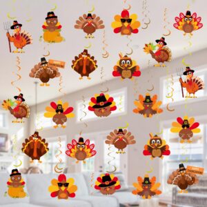 36 pcs thanksgiving decorations hanging swirls, thanksgiving turkey hanging decorations party decoration swirls - no diy thanksgiving classroom party supplies decorations