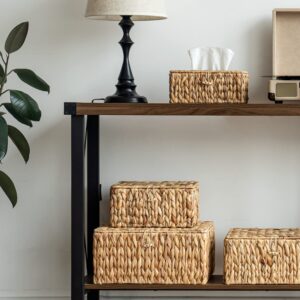 StorageWorks Water Hyacinth Wicker Baskets for Organizing