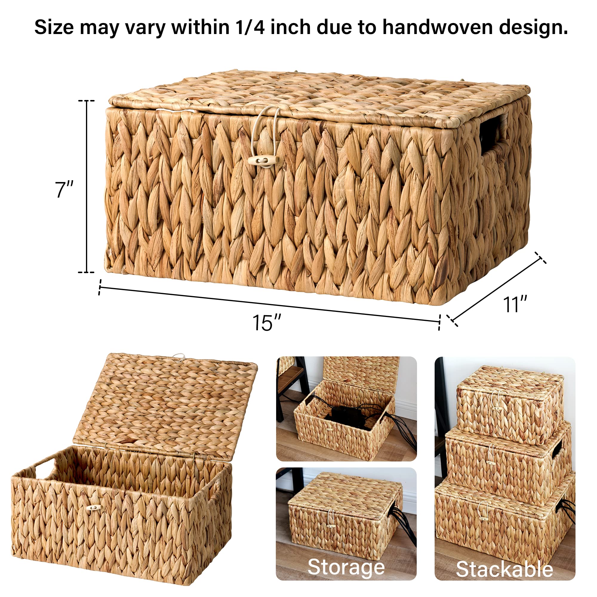 StorageWorks Water Hyacinth Wicker Baskets for Organizing