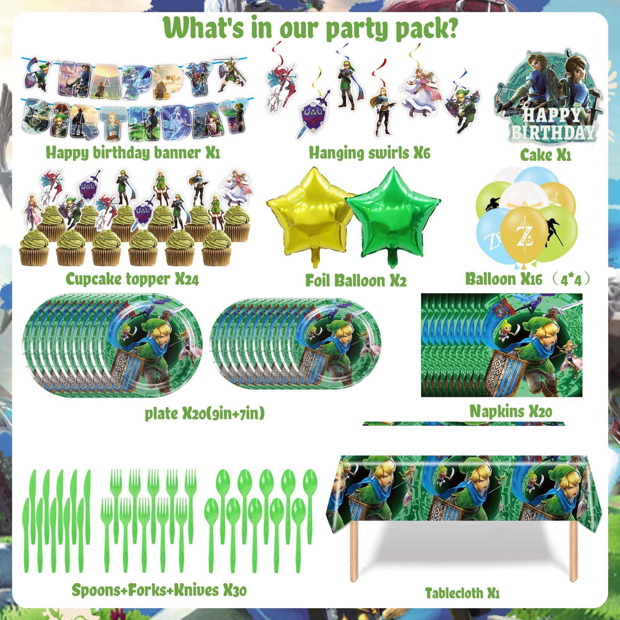 Legend Birthday Party Decorations, Legend Party Supplies Set Include Banner, Hanging Swirls, Tablecloth, Tableware, Balloons, Cake Toppers, Legend Party Favors