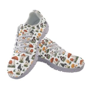 Mumeson Mushroom Blossoms Sneakers Non Slip Rubber Sole Sport Shoes Durable Running Shoes with Design