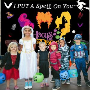 Hocus Pocus Decorations Banner, Hocus Pocus Decor Backdrop I Put A Spell On You Banner Hocus Pocus for Halloween Party Decorations 71" X 43"