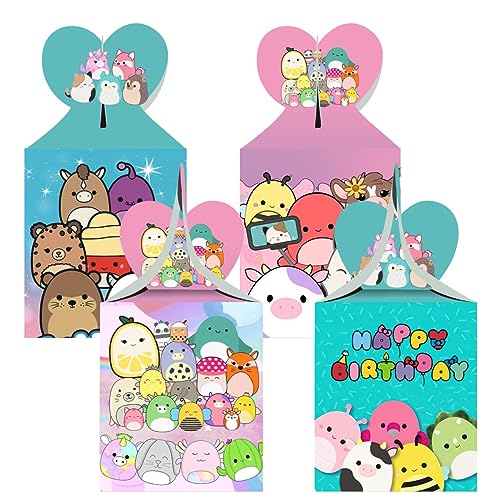 MIUXE 𝓢𝓺𝓾𝓲𝓼𝓱𝓶𝓪𝓵𝓵𝓸𝔀𝓼 Birthday Party Supplis, 𝓢𝓺𝓾𝓲𝓼𝓱𝓶𝓪𝓵𝓵𝓸𝔀𝓼 Birthday Party Decorations incude 12pcs Party Boxes Goodie Boxes