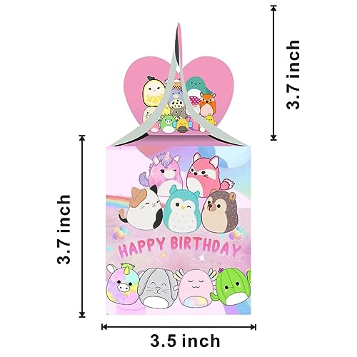 MIUXE 𝓢𝓺𝓾𝓲𝓼𝓱𝓶𝓪𝓵𝓵𝓸𝔀𝓼 Birthday Party Supplis, 𝓢𝓺𝓾𝓲𝓼𝓱𝓶𝓪𝓵𝓵𝓸𝔀𝓼 Birthday Party Decorations incude 12pcs Party Boxes Goodie Boxes