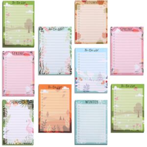 8 Pack 400 Sheets To Do List Notepad Floral Notepad Spring to Do List Planner Summer Daily to Do List Notepads Seasonal Daily Checklist Notepads Memo Pad Grocery List(Spring, Summer, Fall, Winter)