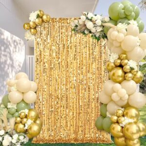 big payette sequin backdrop 4ftx8ft gold shimmer backdrop curtains glitter fabric drapes for birthday party baby shower decorations