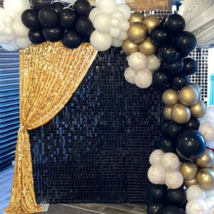 Big Payette Sequin Backdrop 4ftx8ft Gold Shimmer Backdrop Curtains Glitter Fabric Drapes for Birthday Party Baby Shower Decorations