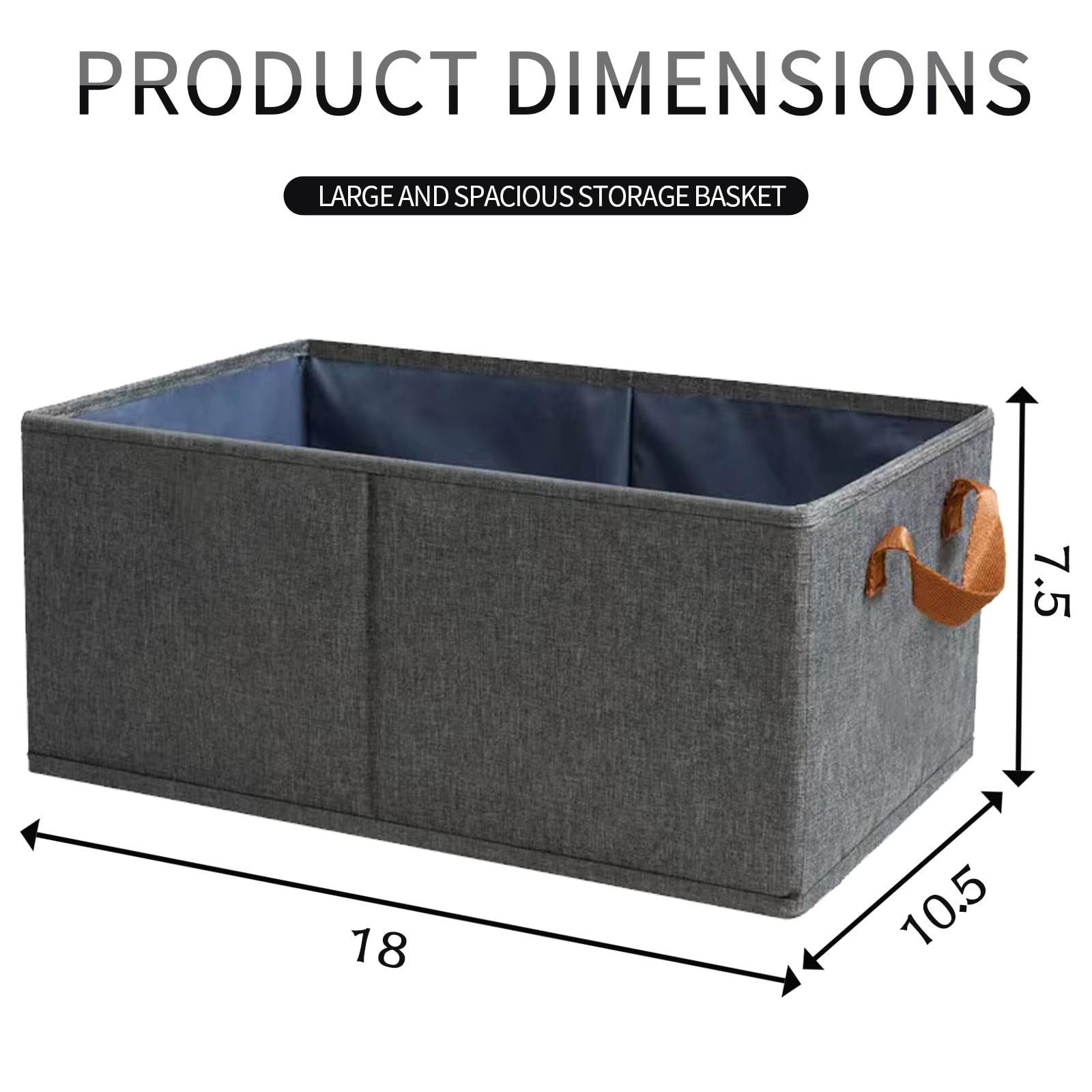 Almiugkex Clothing Storage Bins Nursery Organizers and Storage Box,Foldable Basket,for Organizing Shelves，Bedroom Storing and Closet Decorative Gray Set of 3