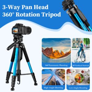 Camera Tripod, 72” Tripod for Camera Stand, Aluminum Heavy Duty Tripod for Video Photo, 5 in 1 Travel Camera Tripod & Monopod Compatible with Canon Nikon Cameras DSLR Camcorder Projector Phone