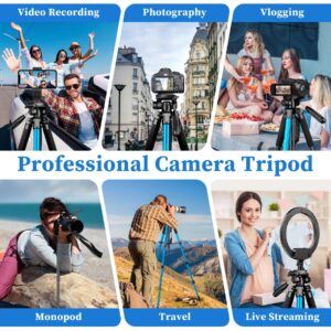 Camera Tripod, 72” Tripod for Camera Stand, Aluminum Heavy Duty Tripod for Video Photo, 5 in 1 Travel Camera Tripod & Monopod Compatible with Canon Nikon Cameras DSLR Camcorder Projector Phone