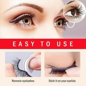 Conversionh Eyelashes - Glazyboo Self Adhesive Eyelashes, Self-Adhesive Eyelashes, Waterproof Reusable Self Adhesive Eyelashes (2Pairs Natural)