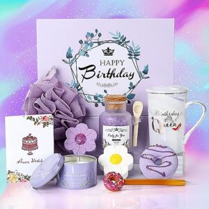 Birthday Gifts for Women,Happy Birthday Gifts Ideas,Unique Relaxing Spa Birthday Basket Box for Women Sister Girlfriend Wife Friend Grandma Mom Daughter,Gifts for Women Birthday Presents for Her