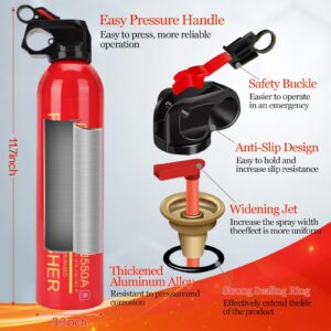 Fire Extinguisher with Mount - 5-in-1 Small Fire Extinguisher for Home Portable Car Fire Extinguisher, Home Water-Based Fire Extinguishers Fire (2 Pack)