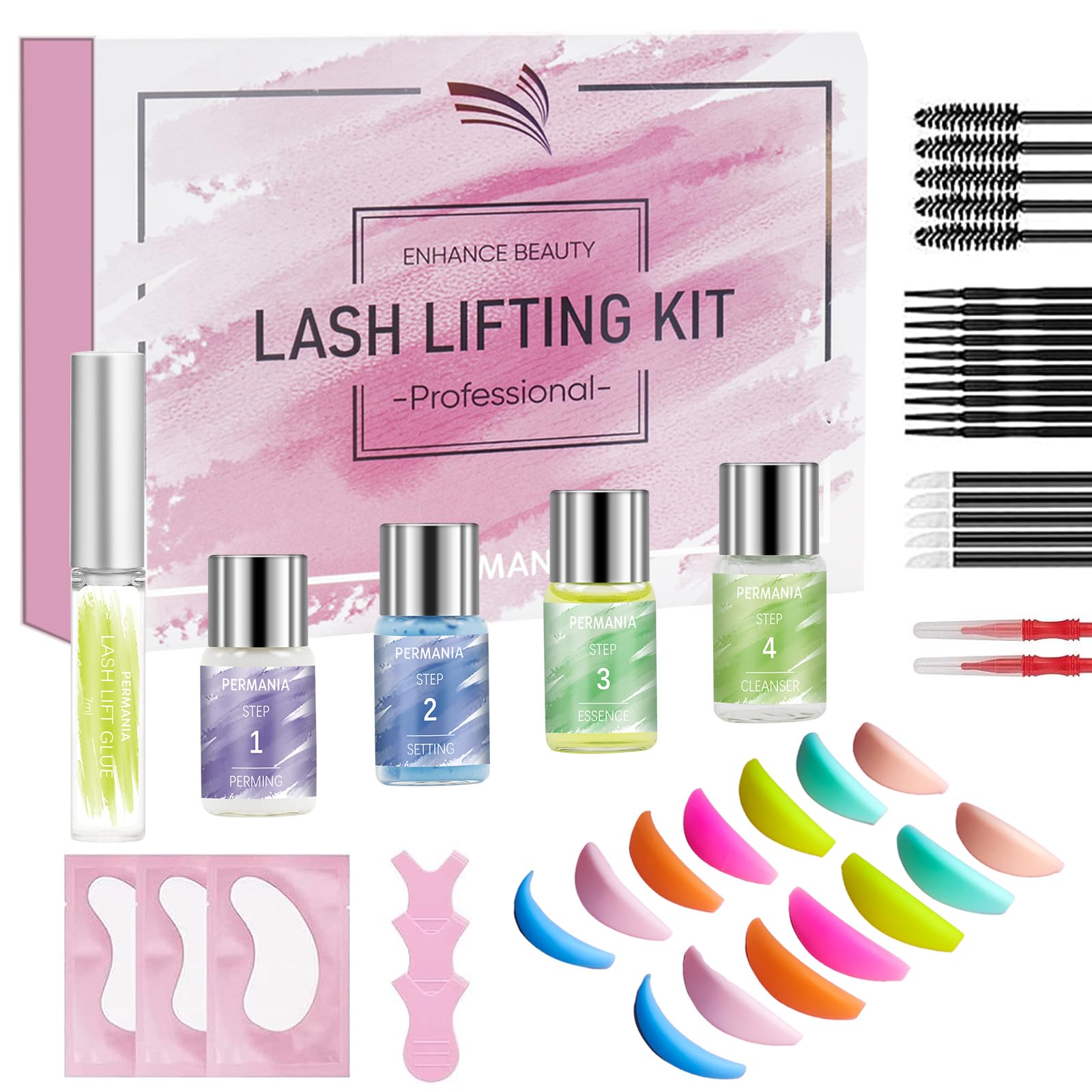 PERMANIA Lash Lift Kit, Brow Lamination Kit, Eyelash Perm Salon Quality, Keep Lashes Curling and Instant Fuller Eyebrows for 6 Weeks