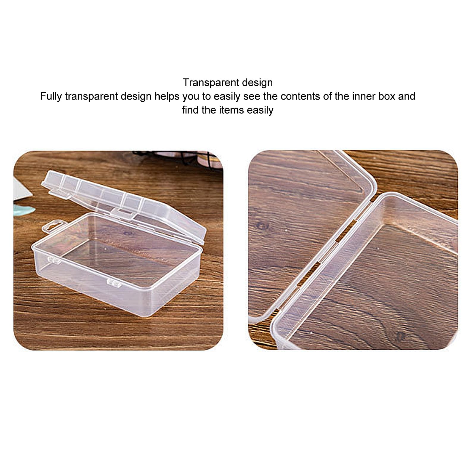 Mini Transparent Container Box Small Clear Dustproof PP Safe Multifunctional Rectangular Jewelry Storage Box Makeup Products