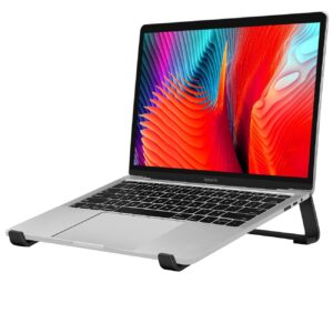 Thibault Aluminum Laptop Stand for Desk - Cooling Ergonomic Design - Fits MacBook Air Pro/DELL/HP/Lenovo/ThinkPad/Alienware - 13/14/15.6/16 -Easy Assembly- Ventilated Laptop Stand for Optimal Airflow