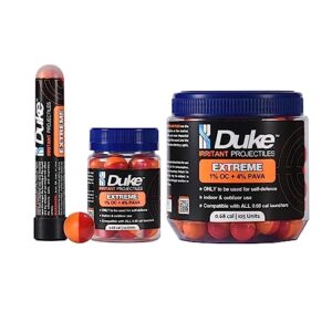 Duke Extreme Non-Lethal Self Defense .68 Caliber Pepper Projectiles - (7 Count) | Premium Pepper Spray Balls - 1% OC + 4% PAVA