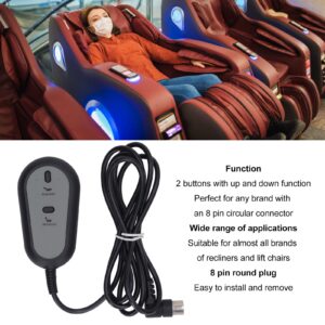 YOUTHINK Power Recliner Controller, Up and Down 2 Button 8 Pin Remote Handset Controller Hand Controller Power Recliner for Lift Chair