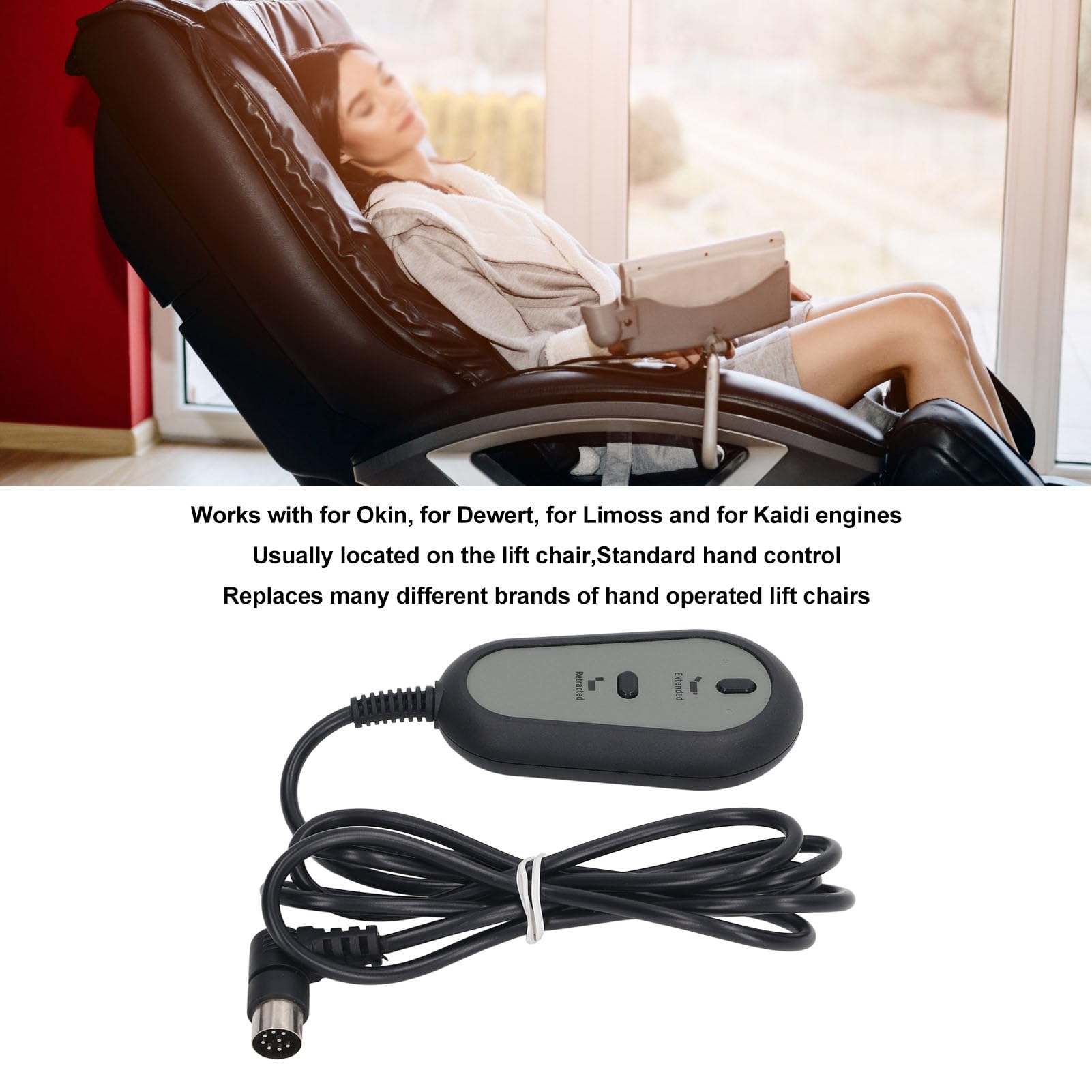 YOUTHINK Power Recliner Controller, Up and Down 2 Button 8 Pin Remote Handset Controller Hand Controller Power Recliner for Lift Chair