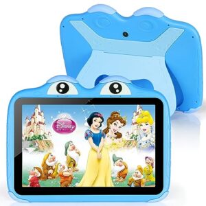 kids tablet 10.1 inches tablet for kids, android 11 64gb tablets for kids with case, google play, youtube, dual camera, wifi, bluetooth, apps pre-installed, education, parent control (blue)
