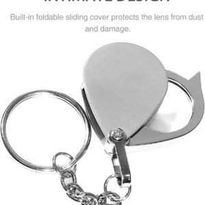 15X Mini Keychain Pocket Magnifier, Jewelers Magnifying Glass, Portable Foldable Magnifying Glass for Close Work, Gardening, Stamp, Rock Collectings