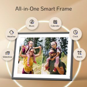 NexFoto 16.7 Inch Extra Large Digital Picture Frame Dual WiFi 32GB Digital Photo Frame HD IPS Touch Screen, Remote Control, Auto-Rotate, Share Photos Video via App & Email, Gift for Grandparents