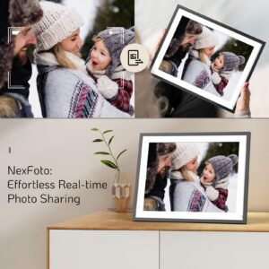 NexFoto 16.7 Inch Extra Large Digital Picture Frame Dual WiFi 32GB Digital Photo Frame HD IPS Touch Screen, Remote Control, Auto-Rotate, Share Photos Video via App & Email, Gift for Grandparents