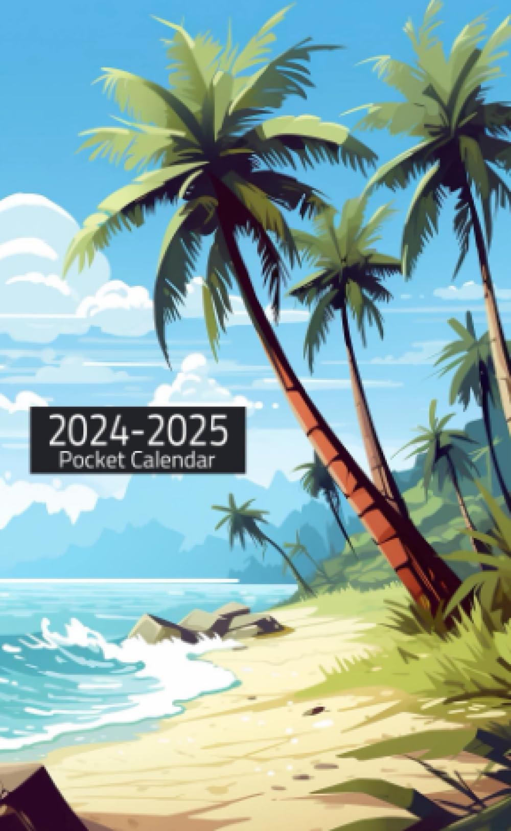 pocket calendar 2024-2025 for purse: 2 Year Small Size - Tropical Island Design Volume 2