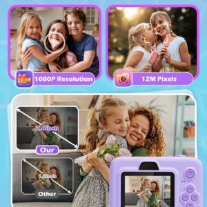 Anchioo Kids Digital Camera with 1080P Video, IPS Screen, 32GB SD Card - Christmas Gift, Age 3-12