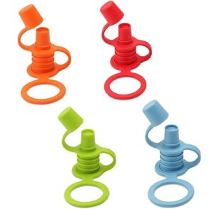 silicone bottle top spout, no spill water bottle top spout adapter for toddlers and kids, bpa free