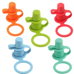 seeway- no spill silicone bottles top spout for toddlers kids and adults, protects kids mouth, bpa free (mix - 5 pack)