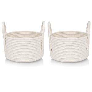 cubesland cute small baby nursery baskets bin,cat toys storage basket,soft woven baskets set 2,cube organizer basket bin,off white basket home decor 9.5x5.51